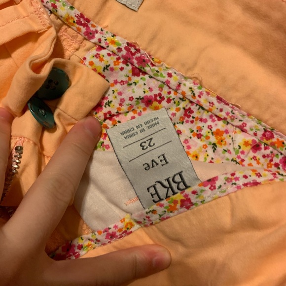 Buckle Light Orange Embroidered Shorts - Picture 3 of 3